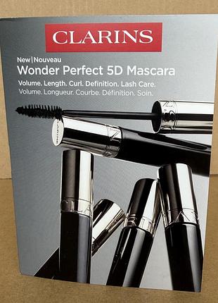 Clarins wonder perfect mascara 5d  об'ємна та подовжуюча туш для вій 3ml