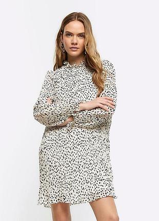 Плісована міні-сукня river island з леопардовим принтом