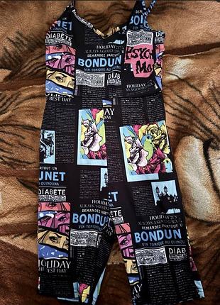 Літній ромпер боди, боді shein xs, новий, стиль pop-art