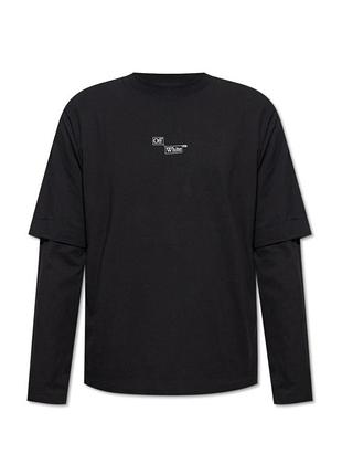 Футболка black crewneck t-shirt from off-white omab087f23
