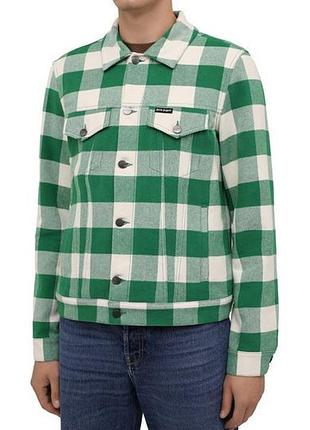 Бомбер palm angels curved logo check trucker pmea169f21fab0010310