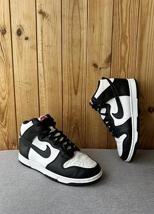 Чорно-білі шкіряні кросівки кеди взуття nike dunk