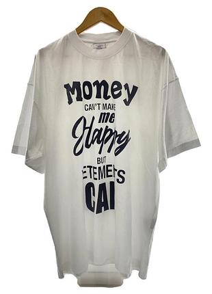 Футболка vetements t-shirt l cotton white print ua53tr290w