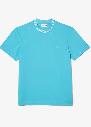 Футболка lacoste men's regular fit branded blue tee th9687 51 spi