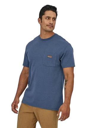 Футболка patagonia m's work pocket tee shirt stone blue 53396 snbl