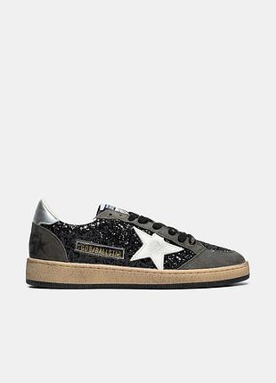 Golden goose ball star in glitter with leather star