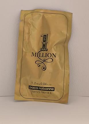 Пробник чоловічої туалетної води paco rabanne 1 million об'ємом 1,2 мл.