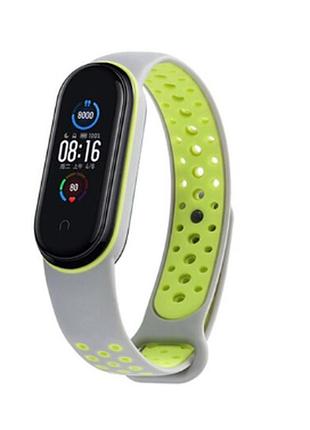 M6 m5 змінний ремінець для фітнес трекера mi band 5 6 (сірий і зелений)