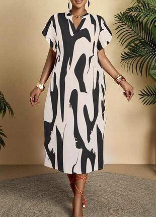 Сукня в геометричний принт без пояса shein 2xl