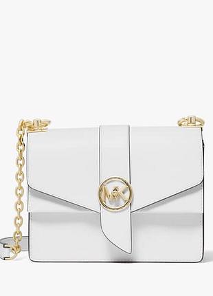 Michael kors greenwich small saffiano leather crossbody bag в елегантному білому кольорі optic white.