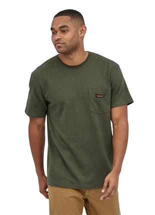 Футболка patagonia m's work pocket tee shirt industrial green 53396 indg
