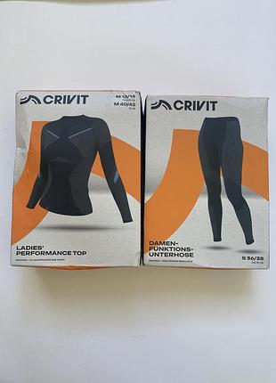 Новое женское зональное термобелье crivit (германия) термокофта термоштаны тёмно синего цвета термореглан термолосины размер м l