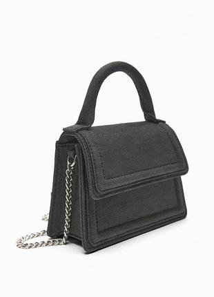 Міні сумка з ланцюжком zara mini city bag  washed denim