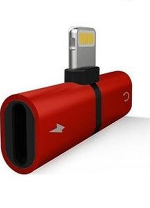 Splitter double lightning 2 в 1 наушники и зарядка iphone 7 8 plus адаптер сплиттер переходник разветвитель