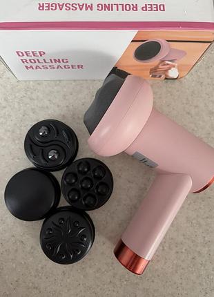 Бездротовий антицелюлітний вібромасажер deep rolling massager sl-630 (+ 5 насадок)