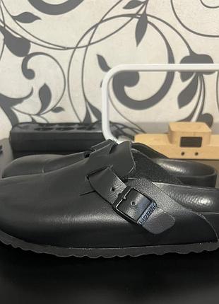Шкіряні шльопанці birkenstock boston