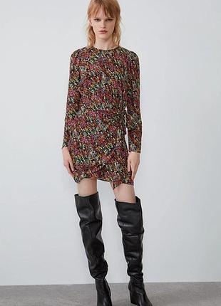 Вискозное мини платье zara