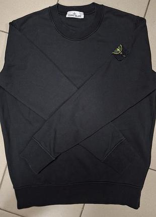 Оригінальний світшот stone island crewneck (black) / свитшот стоун айленд