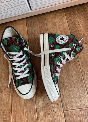 Кеди converse all star chuck taylor 70s snakequins sequin