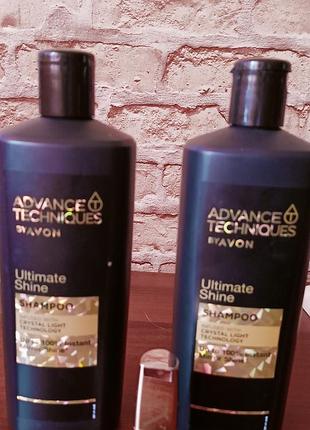 Набор шампунь avon advance techniques ultimate shine 700мл  2шт та бальзам для губ