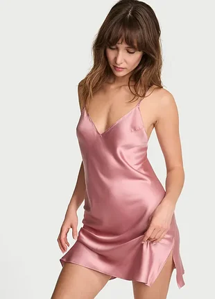 Атласный пеньюар satin open-back slip victoria's secret размеры xs, s оригинал