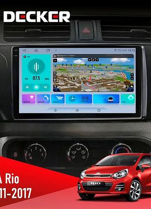 Штатна магнітола kia rio (qb) 2011-2017 decker d9-009 4x64, dsp, 4g, 2k