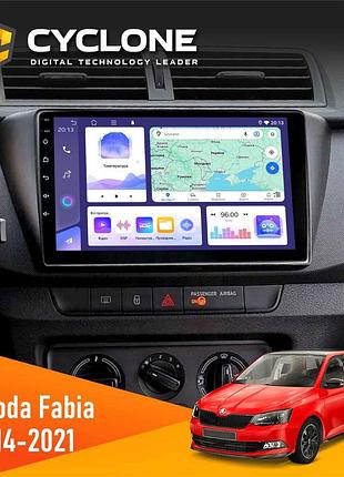 Штатна магнітола skoda fabia 2014-2021 cyclone c9-011 4x64, dsp