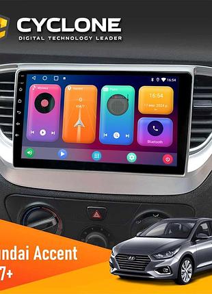 Штатна магнітола hyundai accent 2017 cyclone c9-001 2x64 cpl