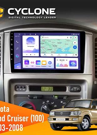 Штатна магнітола toyota land cruiser (100) 2003-2008 cyclone c9-011 4x64, dsp