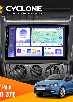 Штатна магнітола volkswagen polo 2011-2018 cyclone c9-011 4x64, dsp