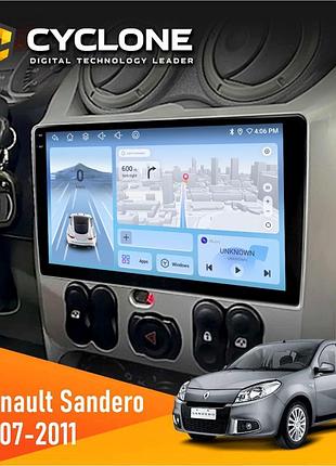 Штатна магнітола renault sandero 2007-2011 cyclone c9-012 4x64 dsp 4g
