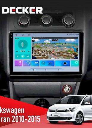 Штатна магнітола volkswagen touran 2010-2015 climate decker d10-009 4x64, dsp, 4g, 2k