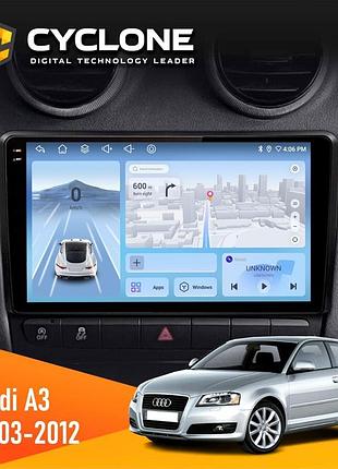 Штатна магнітола audi a3 2003-2012 cyclone c9-012 4x64 dsp 4g