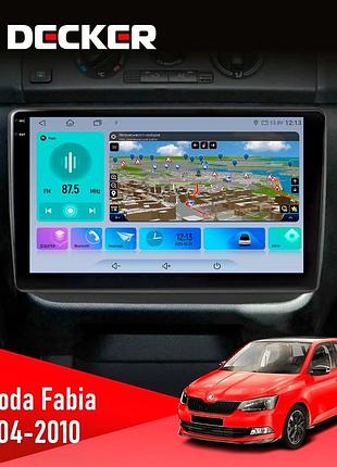 Штатна магнітола skoda fabia 2007-2014 decker d10-009 4x64, dsp, 4g, 2k