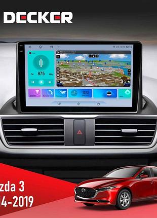 Штатна магнітола mazda 3 2014-2019 decker d9-009 4x64, dsp, 4g, 2k