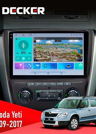 Штатна магнітола skoda yeti 2009-2017 decker d10-009 4x64, dsp, 4g, 2k