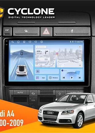 Штатна магнітола audi a4 2000-2009 cyclone c9-012 4x64 dsp 4g