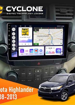 Штатна магнітола toyota highlander 2008-2013 cyclone c10-011 4x64, dsp