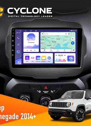 Штатна магнітола jeep renegade 2014 cyclone c9-011 4x64, dsp