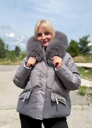 Стильный зимний пуховик с натуральным мехом ❄️