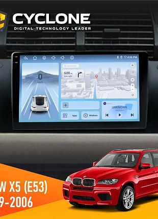Штатна магнітола bmw x5 (e53) 1999-2006 радіо модуль cyclone c9-012 4x64 dsp 4g