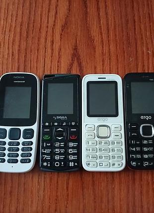 Кнопкові телефони nokia 1100, nokia 105 ds, sigma mobile comfort 50 mini 4, ergo f181 step