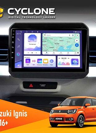 Штатна магнітола suzuki ignis 2016 cyclone c9-011 4x64, dsp