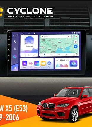 Штатна магнітола bmw x5 (e53) 1999-2006 радіо модуль cyclone c9-011 4x64, dsp
