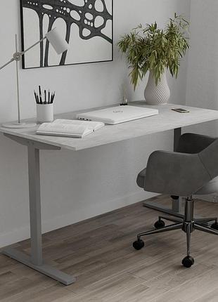 Стол письменный ferrum-decor space 750x1400x600 мм, дсп бетон 16 мм, серый металлический каркас (frd-107966)