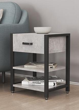 Тумба универсальная ferrum-decor вивьен 1/2 50x41x40 черный дсп бетон 16мм (frd-106937)