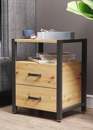 Тумба универсальная ferrum-decor вивьен 2/2 50x41x40 черный дсп дуб артизан 16мм (frd-106865)