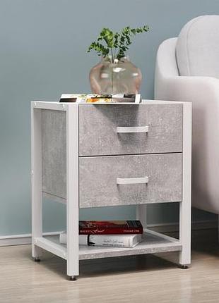 Тумба универсальная ferrum-decor вивьен 2/1 50x41x40 белый дсп бетон 16мм (frd-106927)