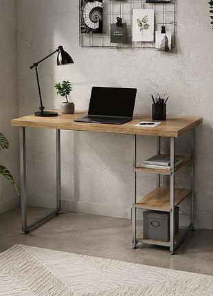 Стол письменный кевин ferrum-decor 75x100x60 см серый металл дсп дуб кремона 32 мм (frd-108158)