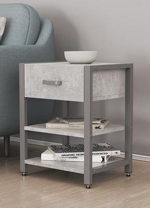 Тумба универсальная ferrum-decor вивьен 1/2 50x41x40 серый дсп бетон 16мм (frd-106931)
